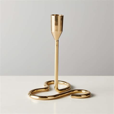 Motion Brass Modern Taper Candle Holder Medium Reviews Cb2 Canada