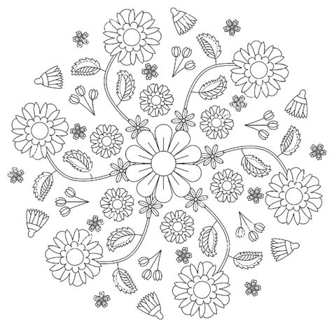 Ausmalbilder Mandala Blumen - Ausmalbilder zum ausdrucken