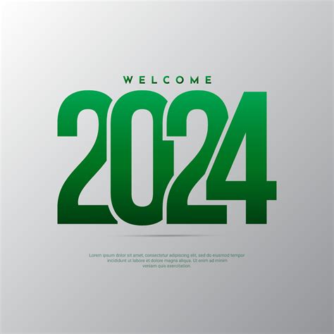 Green Gradient New Year 2024 design background with sparkling glow