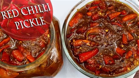 Red Chilli Pickle Recipe Lal Mirch Ka Achar Tangy Red Chilli Pickle