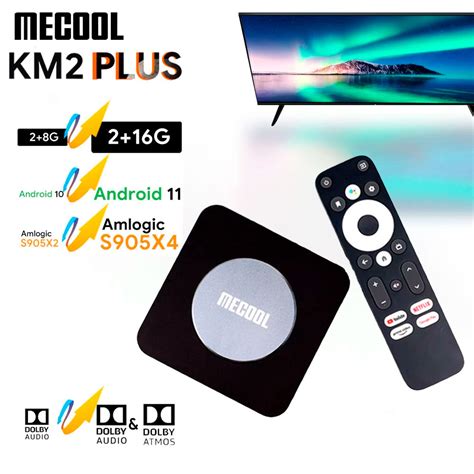 Tv Box 4k Mecool KM2 Plus Amlogic S905x4 2g Ddr4 16GB Armazenamento