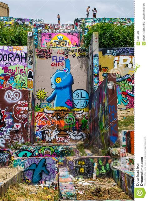 Austins Outdoor Graffiti Art Gallery Hope Spray Paint Editorial Stock ...