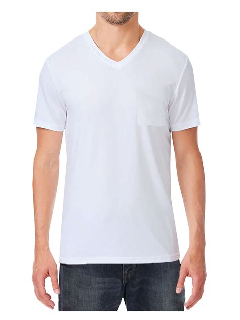 Mens Short Sleeve Slim Fit V Neck Tee With Chest Pocket M 2xl