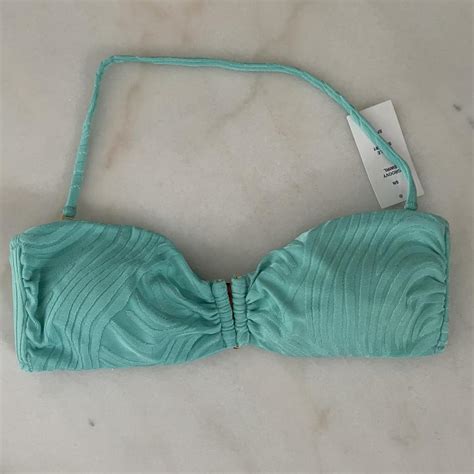 Sunshine 79 Bandeau Bikini Top In Green Swirl Depop
