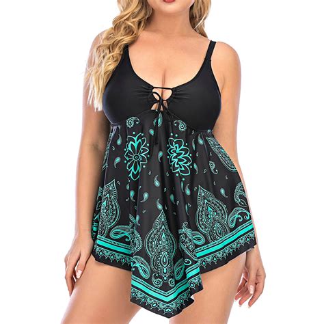 Traje de Baño Dividido de Talla Grande Para Mujer Traje de Baño Bikini Conjunto Traje de Dos