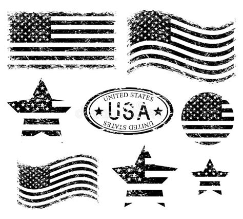 Black White American Flag Stock Illustrations – 18,998 Black White ...