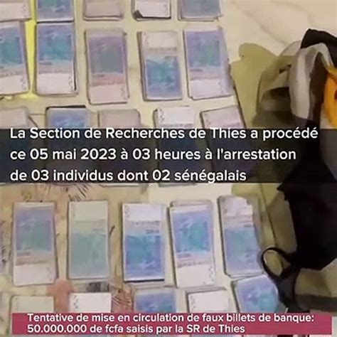 50 millions en faux billets saisis La SR de Thiès arrête 3 faux