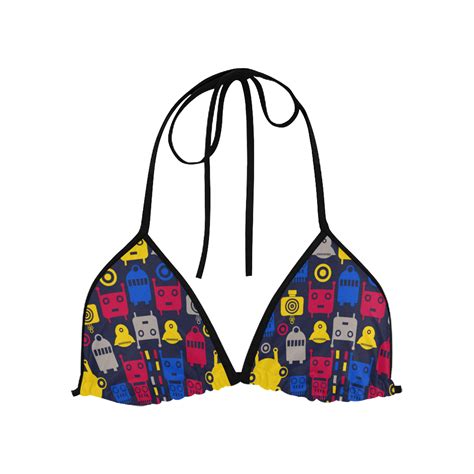 Cartoon Robots Custom Bikini Swimsuit Top ID D4856666