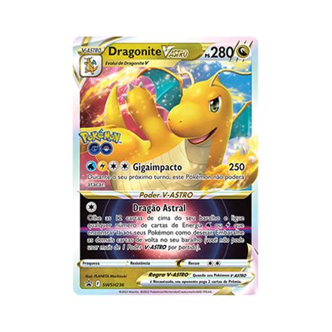 Dragonite V Astro - Box Pokémon Go Coleção Dragonite V-Astro 51 Cartas
