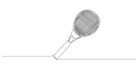 Premium Photo Continuous Single One Line Of Tennis Racket Isolated On