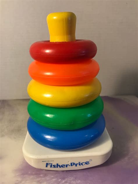 Vintage Fisher Price Rock A Stack Stacking Rings Toy Usa Etsy