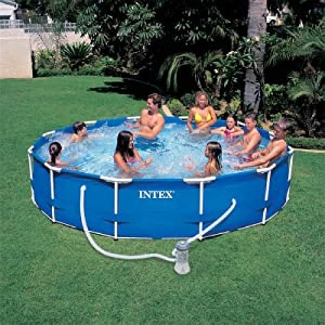 Intex Piscine Hors Sol Tubulaire Démontable 366 X 76 Cm Bleu