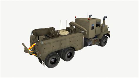 Army Tow Truck Low Poly 3d Model 15 Obj Fbx Max Free3d