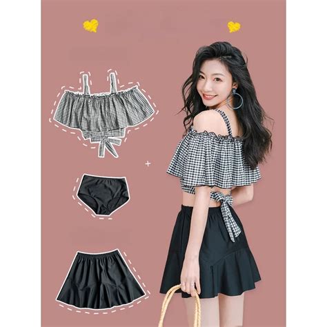 Hot Women S Three Piece Swimsuit Korean Style Sexy Conservative Small Incense Flat Angle