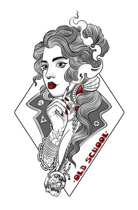 Poster For Vape Shop Vape Girl Vector Illustration Stock Illustration