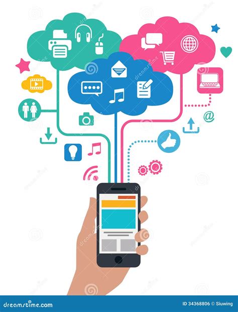 Smart Phones Concept - Cloud Computing Stock Vector - Illustration of