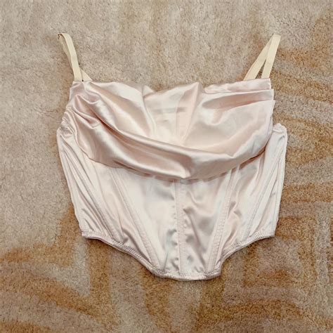 Satin Corset Top NWOT Champagne Nude Color All Over Depop