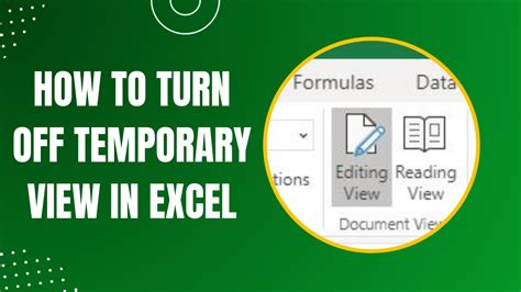 How To Turn Off Temporary View In Excel Earn And Excel