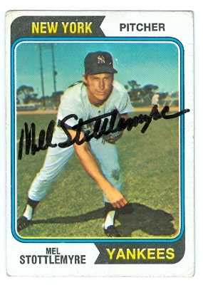 Mel Stottlemyre autographed Baseball Card (New York Yankees) 1974 Topps ...