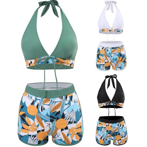 Cre Heaven Women S Bikini Sets Two Piece Swimsuit High Waisted V Neck Bathing Suit Twist Front