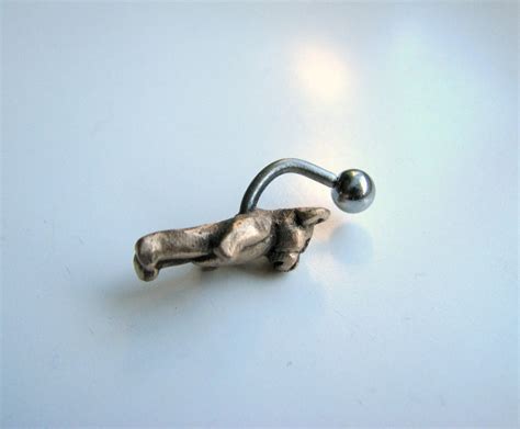 Teddy Bear Belly Button Ring Etsy