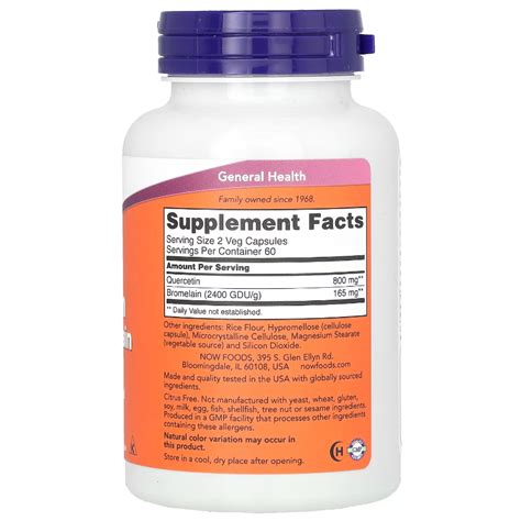 Now Foods Quercetin With Bromelain Veg Capsules Exp Ebay