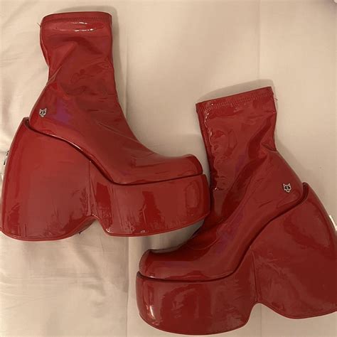 Naked Wolfe Red Mayham Boots As Seen On Olivia Depop