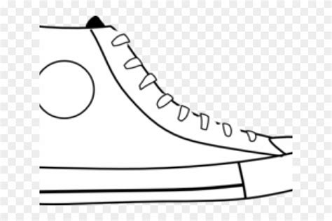 Converse Clipart Black And White For Free - Shoe Outline Clipart, HD ...