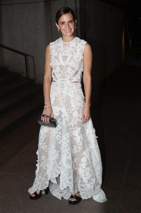 Emma Watson S Naked Dress Was Romantic Dreamy But Not Overly Sweet Dress Sheer Lace Dress