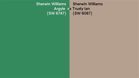 Sherwin Williams Argyle Vs Trusty Tan Side By Side Comparison