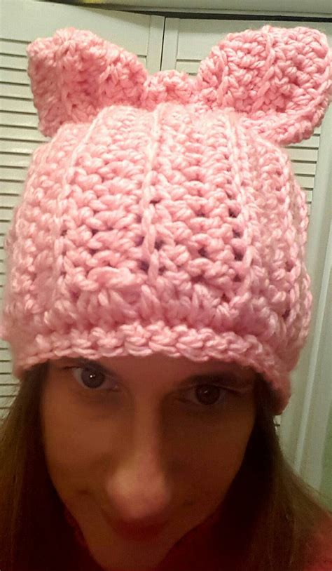 Women S Pussy Hat Light Pink Pussy Hat Pussy Hat For Solidarity Pussy Cat Hat In Pink Women