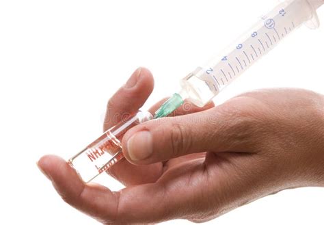 Syringe His Hand Free Stock Photos Stockfreeimages