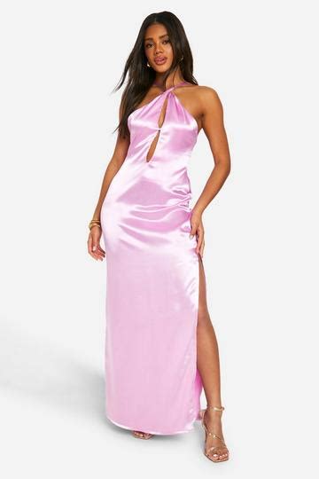 Pink Satin Dresses Boohoo Uk