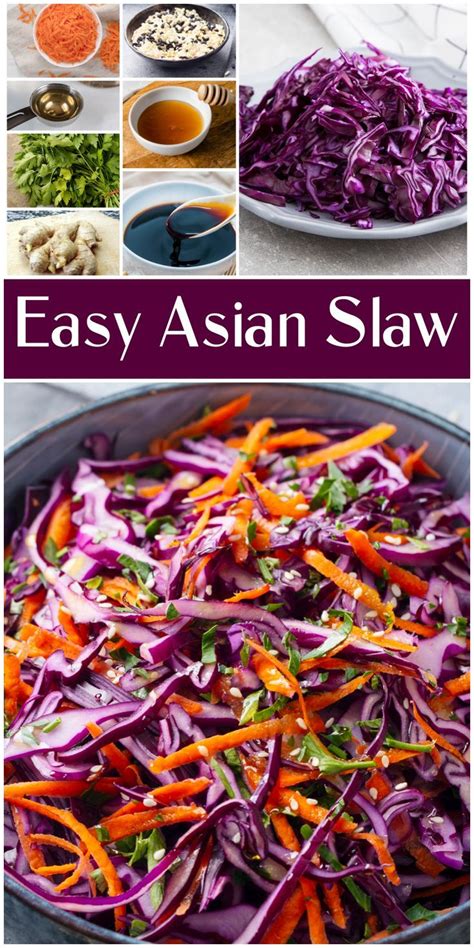 Asian Slaw With Purple Cabbage Sesame And Ginger Recipe Cabbage