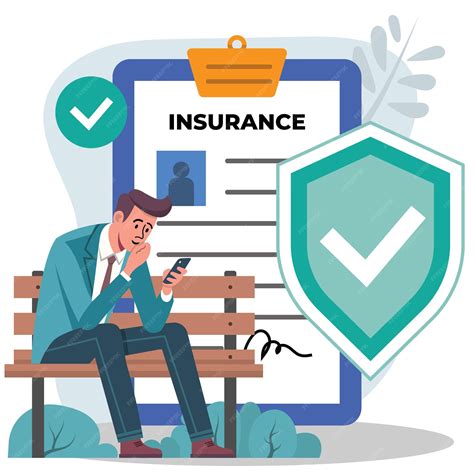 Insurance accepted illustration man hanging smartphone for insurance ...