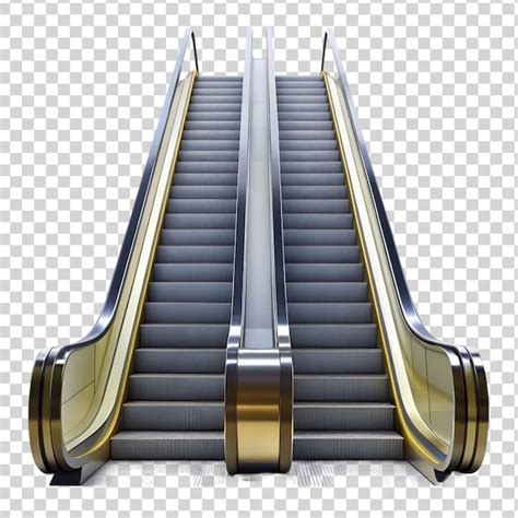 Premium Psd Empty Escalator Isolated On Transparent Background