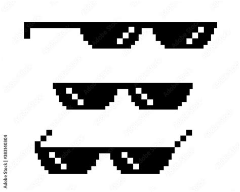 Thug life meme sunglasses. Cool pixel sunglasses. Like a boss style. Vector illustration Stock ...