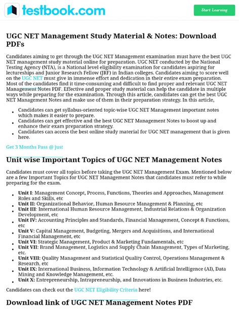 UGC NET Management Study Material & Notes - Download PDFs | PDF