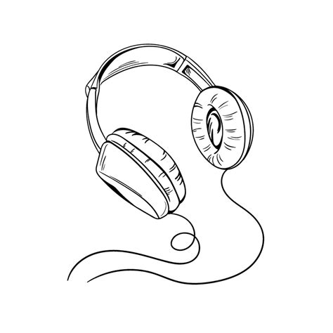 Black And White Headphones Art