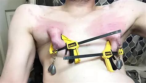 Clint Cumin Disabled Submissive Stretches Nipples Clamps And Whips Chest Gay Porn Xhamster