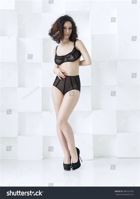 Sexy Woman Wearing Transparent Black Lingerie Stock Photo 480163183 Shutterstock