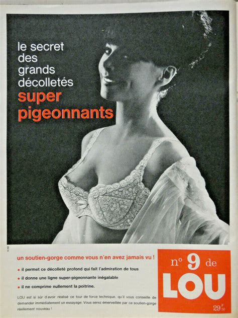 PUBLICITÉ DE PRESSE 1963 SOUTIEN GORGE SCANDALE LOU N09 SUPER PIGEONNANTS