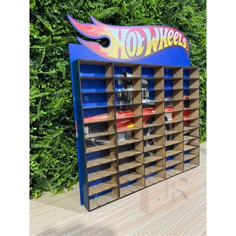 Prateleira Expositor para 50 Carrinhos Hot Wheels Impressão UV Shopee Brasil