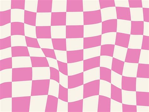 Premium Vector Retro Groovy Wavy Pink Checkerboard