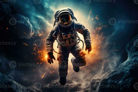 A Man In Outer Space In A Spacesuit AI Generated 31394964 Stock Photo