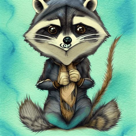 Racoon Whimsical Detailed Fantasy Graphic · Creative Fabrica