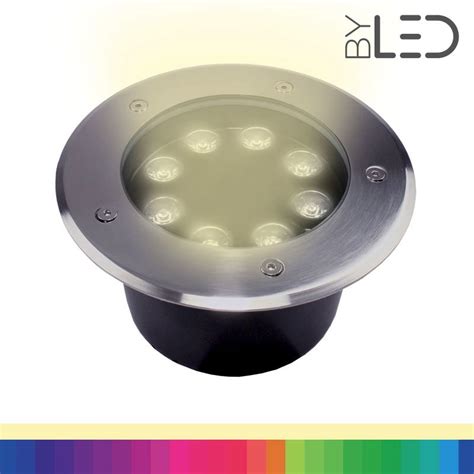 Spot Led Encastr De Sol En Inox Rgb W Ext Rieur Tanche Byled Fr