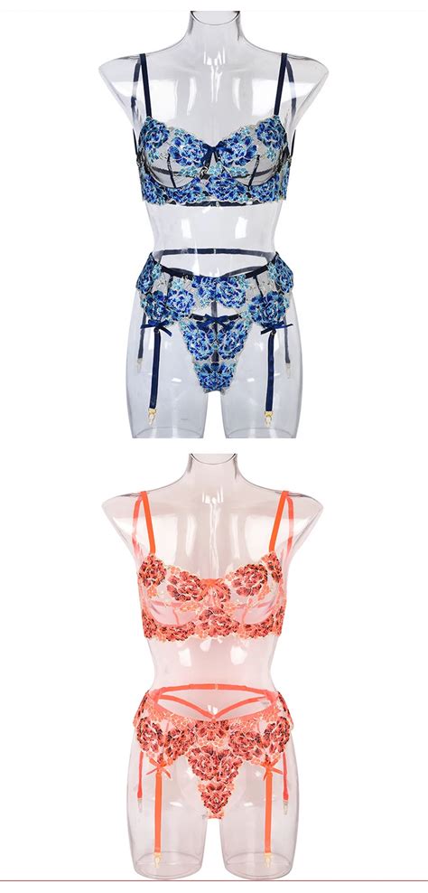 Shop Our Valentine S Day Lingerie Set Luxury Red Floral Embroidery