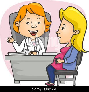 Illustration Of A Pregnant Girl With Her Ob Gyn During Her Checkup