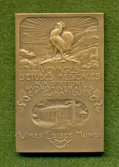 FRENCH ART NOUVEAU medal Nude Woman at Mineral Spring by Bénard 1922